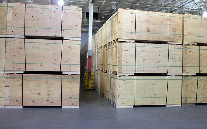 Stockpile wood crates