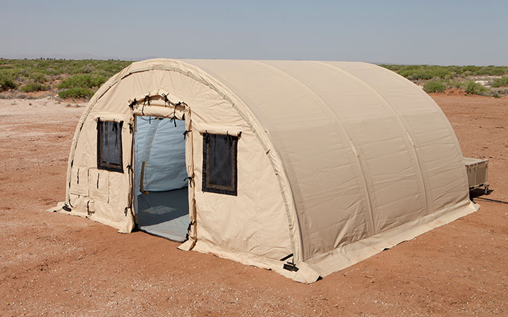 desert tent with open door