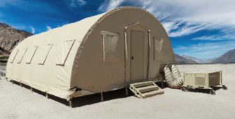 Alaska Small Shelter System with a raised Alaska CORADEX® flooring system