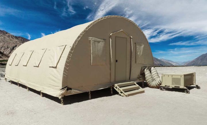 Alaska Small Shelter System with a raised Alaska CORADEX® flooring system