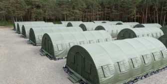Alaska Defense military tents at a forward operating base in Poland