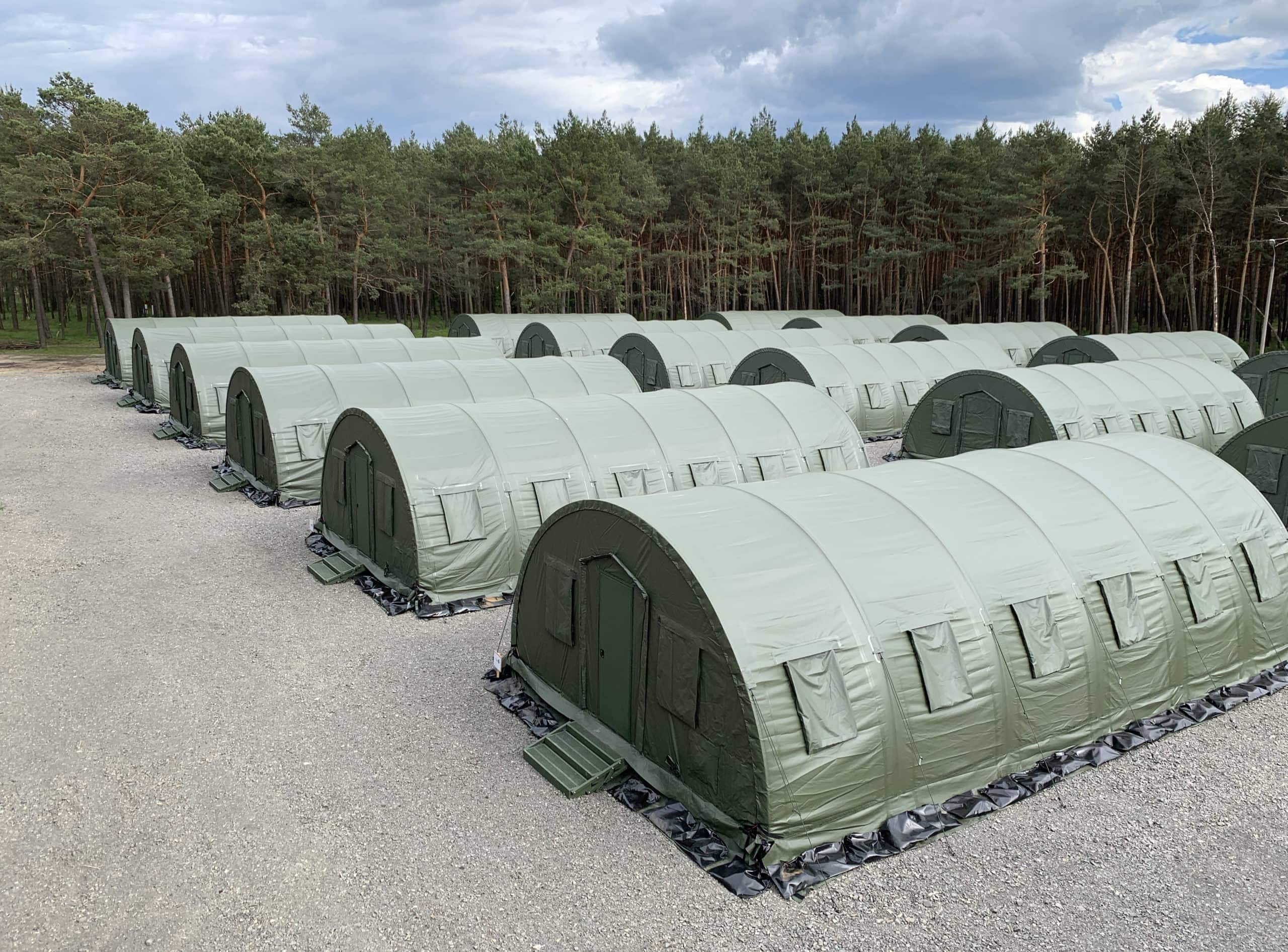 Alaska Defense military tents at a forward operating base in Poland