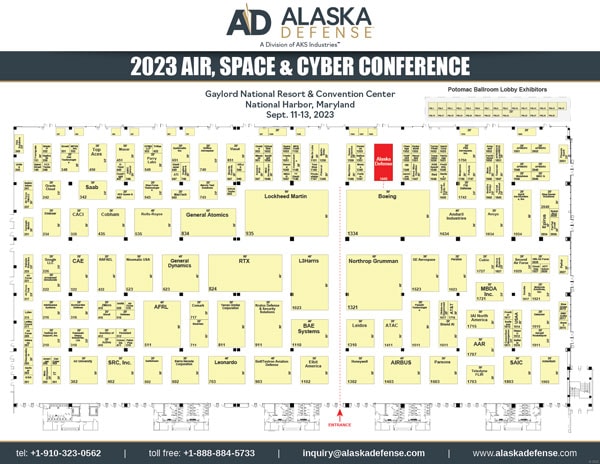 Floor plan for the Air, Space & Cyber Conference 2023